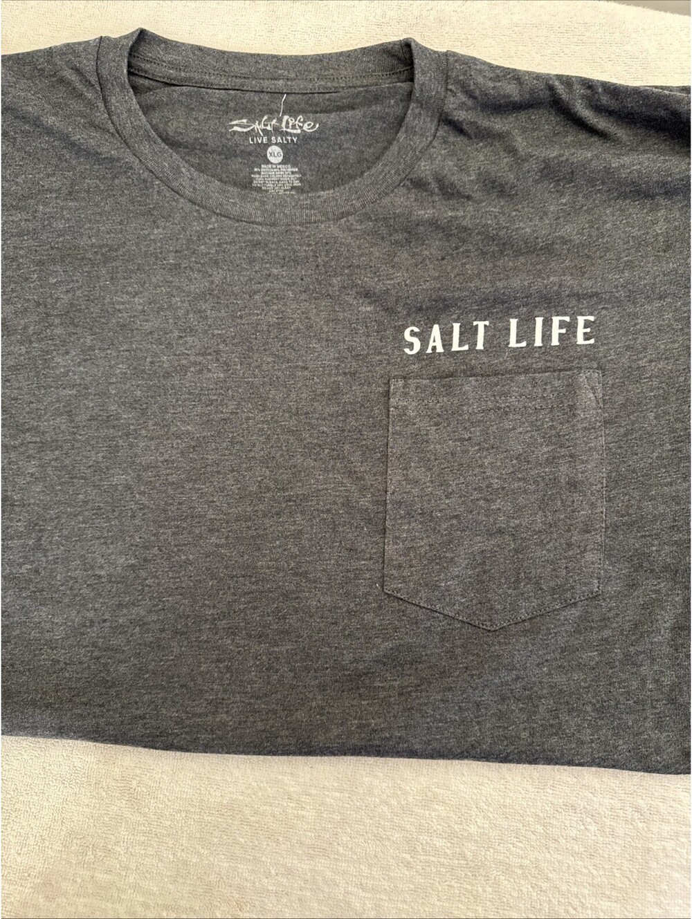 Salt Life Men’s Gray Any Tail Any Water T-shirt Size XL